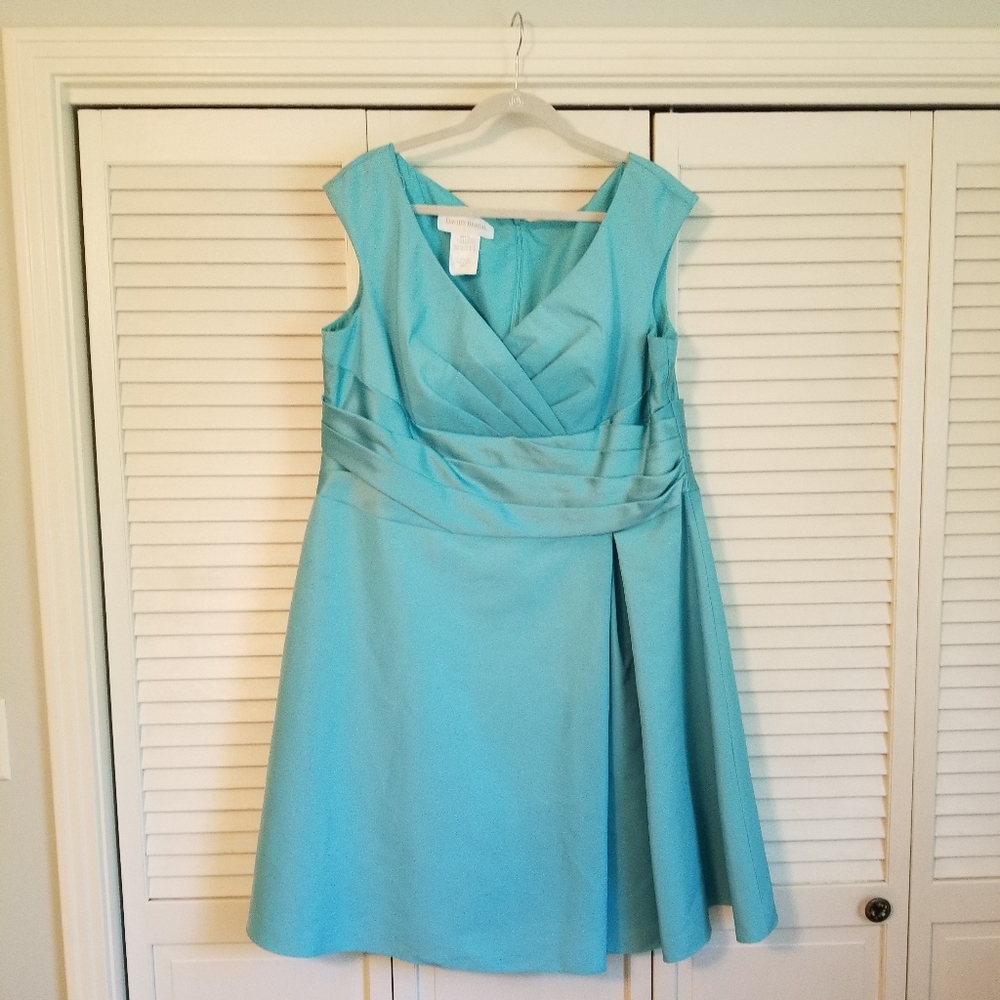 David's bridal pool blue bridesmaid dress